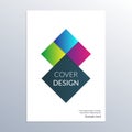 Cover design template. Brochure layout for commercial or business report with modern geometric shapes. Vector illustration